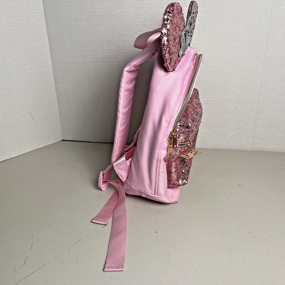 Disney Cruise Line Minnie Ears Sequin Pink Backpack Bibbidi Bobbidi BONUS Wallet - Picture 7 of 16